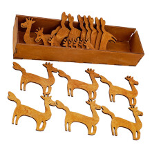 15 leere Holzgarnrollen in Hirschform, zum , Sticken und Basteln