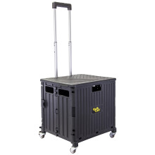 dbest producten Quik Cart 360 Vierwielige Rollende Krat Leraar Utility met Zitting Zware Opvouwbare Mand, Zwart
