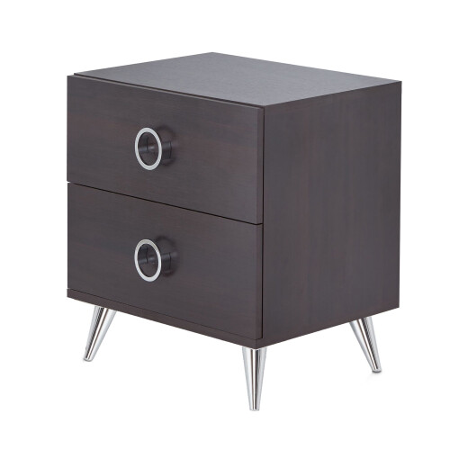 Espresso 2-skuffer rektangul?rt accentbord
