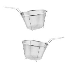 2Stk Frittierkörbe Hähnchen Frittierkorb (Silber)