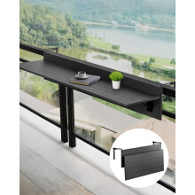 VEVOR Tavolo sospeso per balcone 80 x 30 cm Tavolo pieghevole per ringhiera per balcone Tavolo da bar per esterni 50 libbre Caricamento per ringh