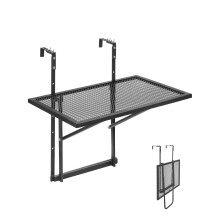 VEVOR Balkon Hangtafel, 24 x 16 inch Metalen Vouwtafel voor Balkonleuning, Buiten Balkon Bar Tafel