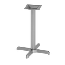 Flash m?bel Beverly 22"""" x 22"""" Restaurantbord X-understel med 3"" diameter Bordh?jde S?jle Kommerciel X-Base St?bejernsbord Understel S?lv