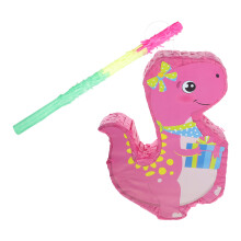 1 set dino-piñata mit stab, gefüllt mit süßigkeiten, partydeko
