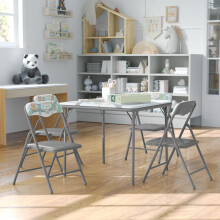 Flash Furniture Ensemble table et chaises carres pliantes Mindy Kids 5 pices pour garderie et salles de classe Ensemble table et chaises d'acti