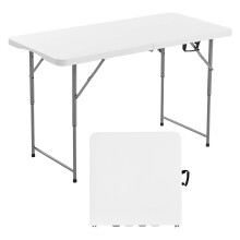 VEVOR Tavolo Pieghevole Tavolo Multifunzione Portatile Pieghevole a Met? da 4 Piedi Tavolo Rettangolare in Plastica per Interni ed Esterni con Al