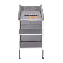VEVOR Table  langer pour bb Station  langer  hauteur rglable avec 3 tiroirs en tissu et roues verrouillables Table  langer multifonctionne