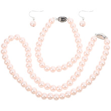 1Set Fashion Jewelry Decor Pink Pearl Series Necklace Earring Bracelet