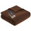 IBENA Plush Solid Color Cotton Blend Throw Blanket Porto - Chocolate 1