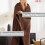IBENA Plush Solid Color Cotton Blend Throw Blanket Porto - Chocolate 2