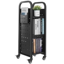 VEVOR Carrello per Libri da Biblioteca con Ruote, Capacit? di 220 libbre, 12,6 x 13,8 x 36,8 pollici Carrello per Biblioteca con Ripiani a Forma