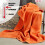 IBENA Plush Solid Color Cotton Blend Throw Blanket Porto - Burnt Orange 3