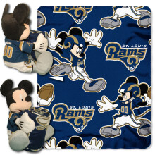 The Northwest Company NFL Los Angeles Rams Character Hugger kudde & fleece filtset 40"""" x 50"""" Musse Pigg alternativt