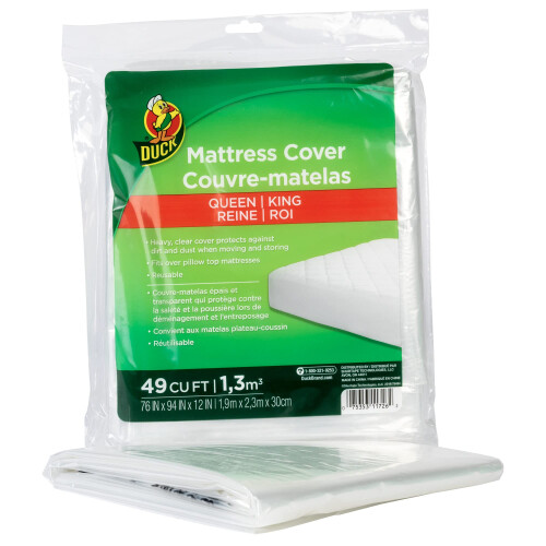 Duck Brand King- oder Queen-Size-Matratzenbezug fr Umzug oder Aufbewahrung, transparent (1140236) 1