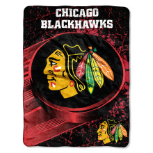 Northwest officiellt licensierade NHL Chicago Blackhawks """"Ice Dash"""" Micro Raschel Throw Blanket 46"""" x 60"""" Flerfrgad