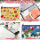 1 set canvas doe- - make-uptas met potloodetui warmtetransfer 8