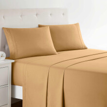 Clara Clark 1800 Premier Series 4pc Bed Sheet Set - King Camel Gold