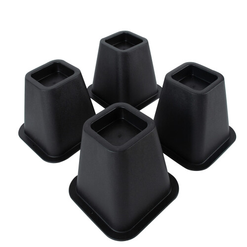 Simplify Bed Riser - Sengel?ftere - M?belforh?jere til sengestole Borde - Sort - Pakke med 4-6 tommer lang