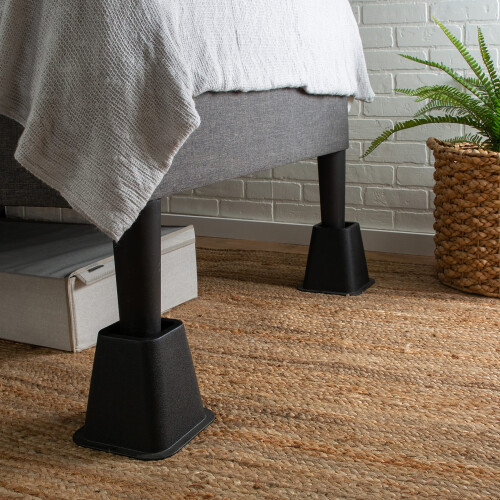 Simplify Bed Riser - Sengel?ftere - M?belforh?jere til sengestole Borde - Sort - Pakke med 4-6 tommer lang 2