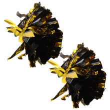 2 metalen pompom ballen met handvat voor cheerleaders en dans