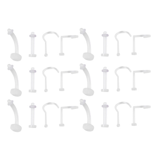 40 flexibele piercing sieraden neusbrug, wenkbrauw, lip