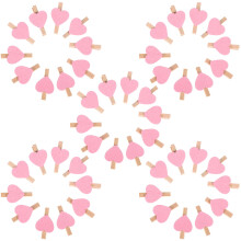 50 stuks houten liefdeclips voor foto's en schilderijen (roze)