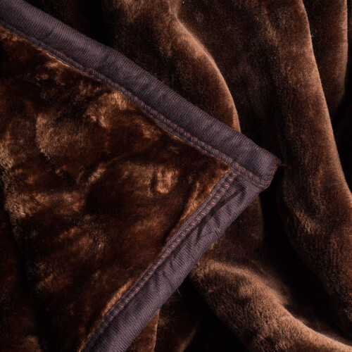 Lavish Home Coffee Solid Soft Heavy Thick Plush Mink Blanket 8 Pound 2