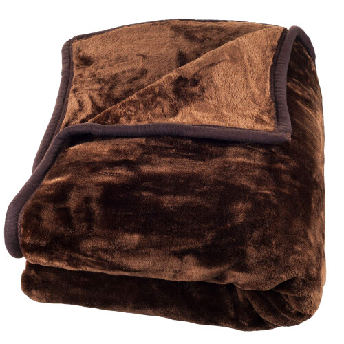 Lavish Home Coffee Solid Soft Heavy Thick Plush Mink Blanket 8 Pound 1