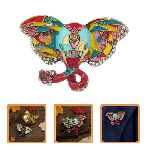 emaille olifant broche retro speld sieraden 1