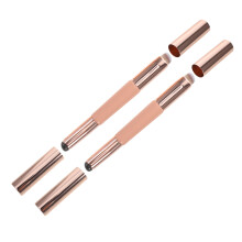 2St Siliconen Dubbelzijdige Make-Upkwast Roze Voor Lippen En Concealer