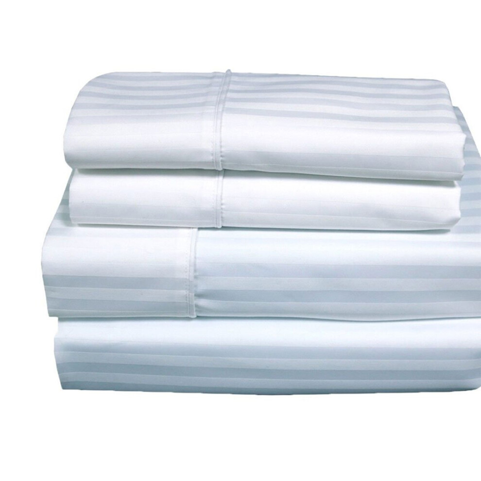 Royal Hotel Bedding 650-Thread-Count Bed Sheets - Wrinkle Free Sheets - Deep Pocket Cotton Blend Sateen Sheets Hypoallergenic 4 Piece - King - Wh-image-OPC-PM8WZFW-NEW