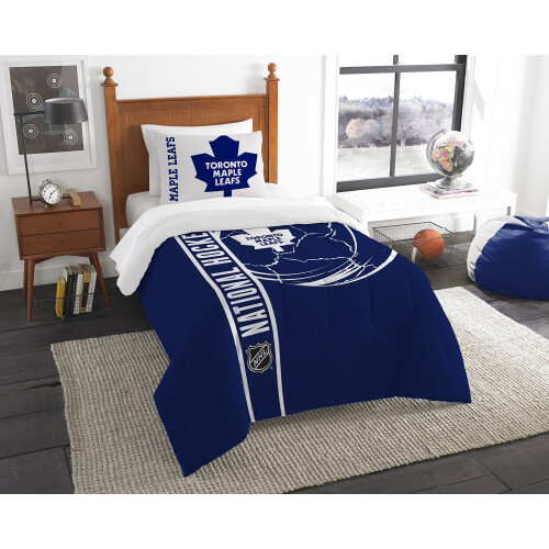 Northwest NHL Toronto Maple Leafs Puck Twin Comforter e Sham