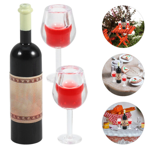 4 sets miniwijnflessen en champagneglaasjes 2