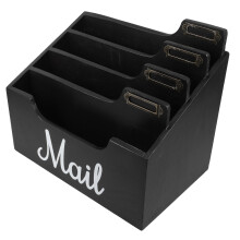Houten Enveloppenhouder Zwart Multifunctioneel Thuisgebruik