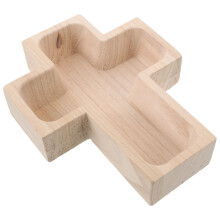 Holz Servierplatte Kreuzförmig Für Snacks Beige