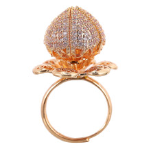 Chic Goldener Rosenring Offener Damen Schmuck Kupfer