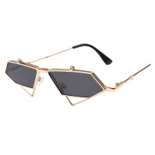punk- brillen, cat-eye-sonnenbrille grau mit goldrahmen