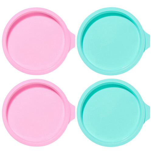 4Stk Kuchenformen Silikon Runde Backformen Grün Hellpink 2