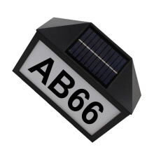 Solar-Hausnummernschild Lampe Schwarze LED Für Zuhause