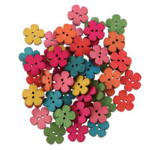 50 stücke retro holz blumenknöpfe zum basteln scrapbooking