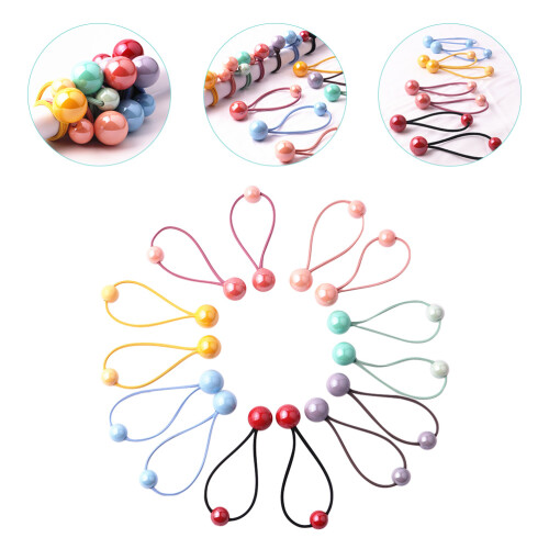 7 Paar Elastische Doppelkugel Haargummis Für Kinder 2