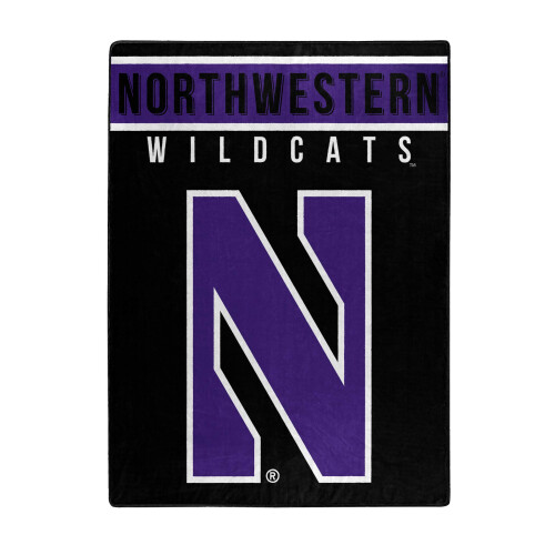 Northwest NCAA Northwestern Wildcats Raschel Couverture 60"" x 80"" Basic