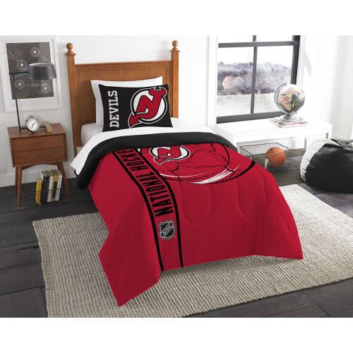 Luoteis-NHL:n New Jersey Devils Comforter ja Sham Set Full/Queen Draft