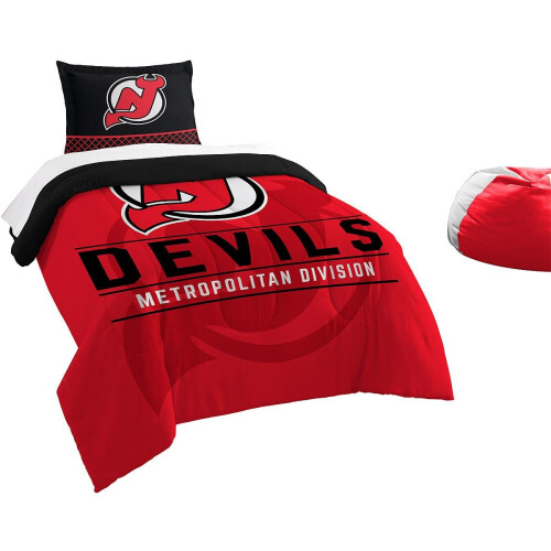Luoteis-NHL:n New Jersey Devils Comforter ja Sham Set Full/Queen Draft 1