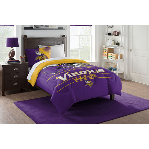 Northwest NFL Minnesota Vikings Consolatore e Sham Set Completo/Queen Draft 2