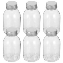 6St Leere Milchflaschen, Transparent Mit Verschlusskappen