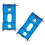4-teiliges D-Batteriefach Serie/Parallel, blau 4