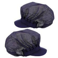 2 unisex kochmützen atmungsaktivem netzmaterial marineblau