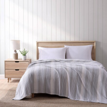 Tommy Bahama - Koningsdeken Zacht katoenen beddengoed Kustge?spireerde beddengoedbenodigdheden (Sandy Shore Beige King)