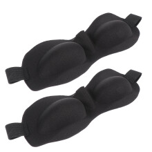 2 stück schlaf-augenmasken, bequeme augenbinde, verdunkelnd (schwarz)